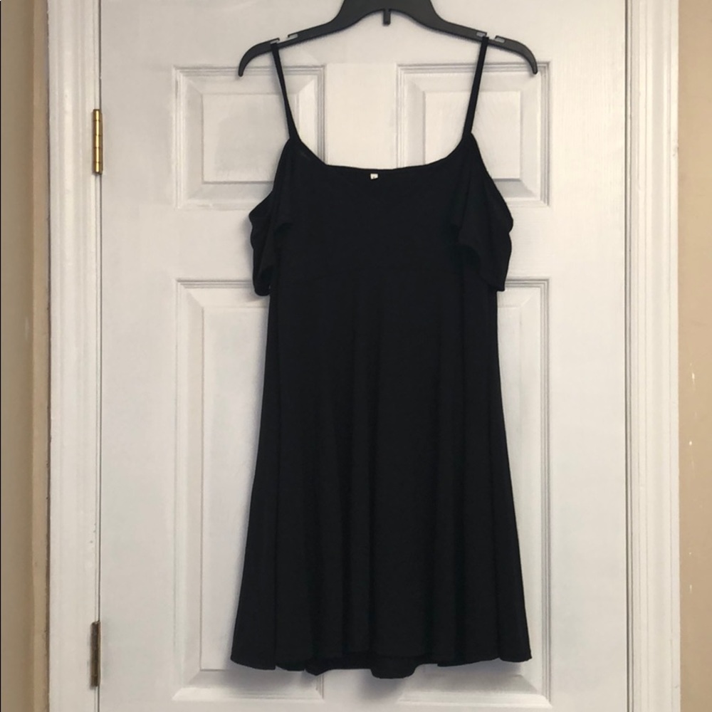 Cold shoulder black dress
